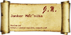 Janker Mónika névjegykártya